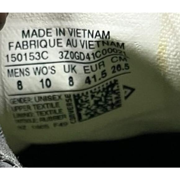 Converse Chuck Taylor All Star Lunarlon Sneakers Shoes Gray Canvas M8 W10 - Picture 7 of 7